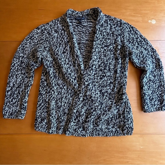 Eileen Fisher M 100% organic cotton net open front cardigan work sweater - Picture 1 of 8